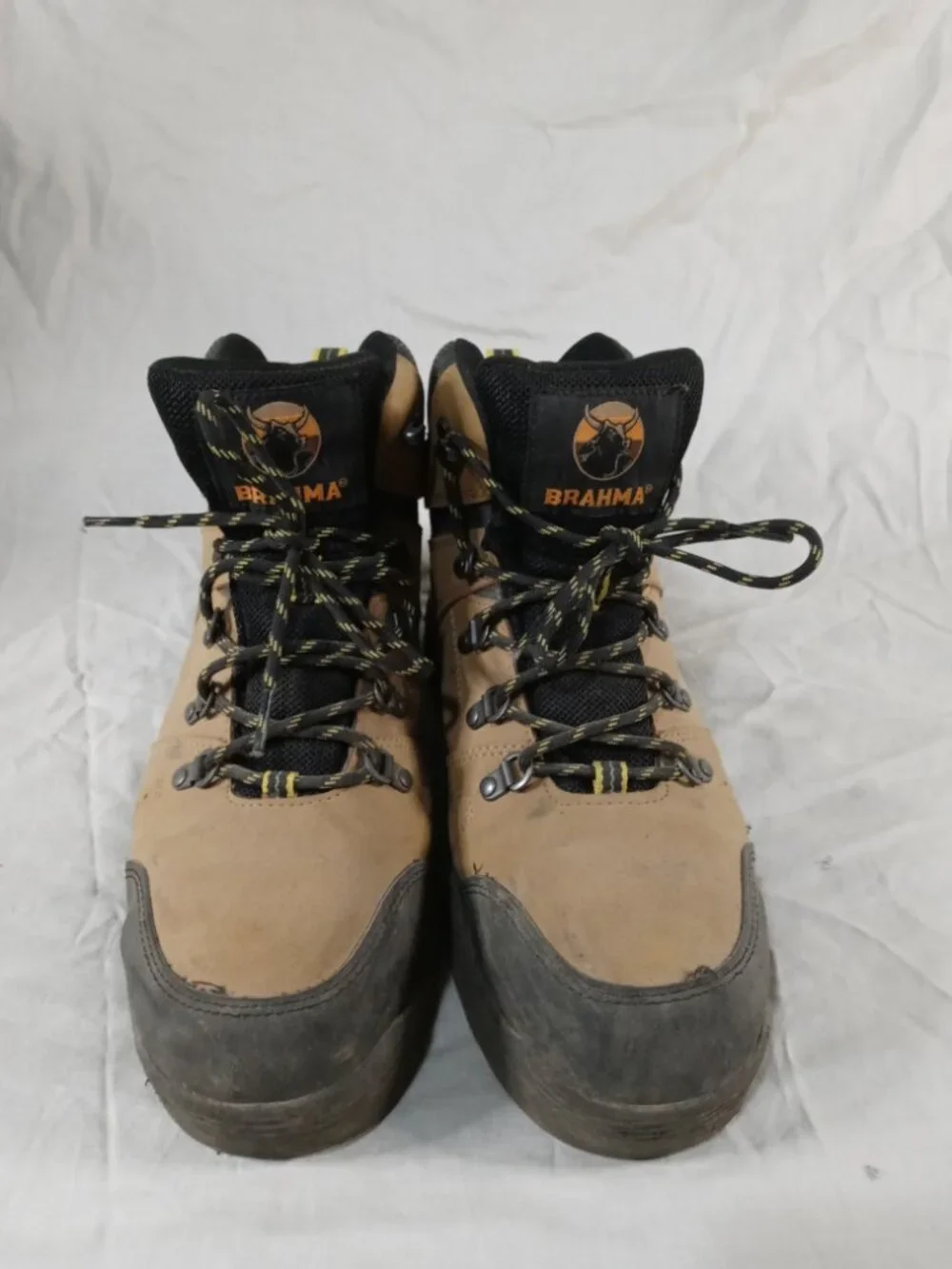 Brahma Men's Appaloosa Brown Black Steel Toe Work Boots Size 10.5 in Good Cond
